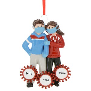 Personalized Christmas Ornaments For Couples - Masked Survived Couple Ornaments Couples - Free Customization