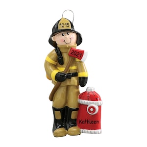 Personalized Firefighter Ornament - Fireman Ornament, Firewoman Ornament, Fire Fighter Gift - Fireman - Free Customization with Gift Box