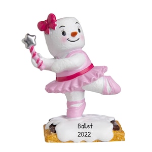 Personalized Ballerina Ornament - Ballet Ornament, Dance Ornament, Ballet Slipper - Marshmallow - Free Customization with Gift Box