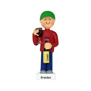 Personalized Wine Ornaments for Christmas Tree - Wine Christmas Ornaments, Wine Bottle Ornament - Male Wine Lover - Free Customization