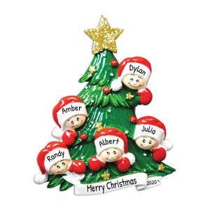 Personalized Family Ornament 2023 - Christmas Family Tree Ornament Family of 5 Custom Tree Ornament - Free Customization