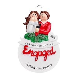 Engagement Ornament, Our First Christmas Ornament, Engaged Ornament, Personalized Gift, Newly Engaged, Custom Ornament, Stocking Stuffer