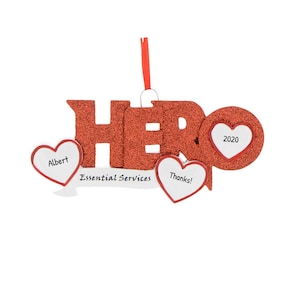 Personalized Essential Worker Ornament - Hero Ornament, Pandemic Ornament, Employee Appreciation Gifts - Free Customization With Gift Box