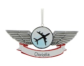 Personalized Airplane Wings Ornament Airplane Christmas Ornament Flight Ornament Pilot Gift Personalized Ornament Airplane Gift