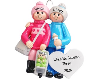 Christmas Ornament For New Family, First Baby Ornament, Family of 3 Ornament, Personalized Christmas Gift, Couple Ornament,New Baby Ornament