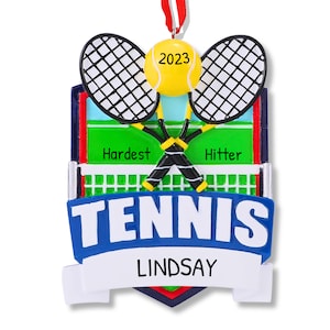 Custom Tennis Ornament, Personalized Sports Gift, Christmas Tree Adornment, Bespoke Tennis Decor, Individualized Present,Yuletide Tree Decor