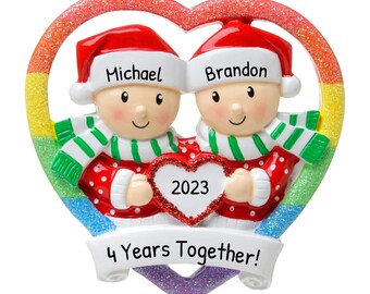 Personalized Gay Ornaments, LGBTQ Ornament, Gay Pride Ornament, Couple Ornament, Love Ornament, Gay Couple Ornament, Gay Couple Gift