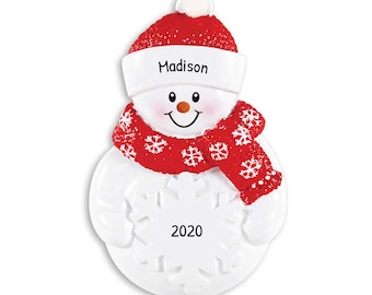 Personalized Snowman Christmas Ornaments, Snowman Ornament, Snow Cake Topper Ornament, Personalized Snowman Gift, Frosty Ornament, Xmas Gift