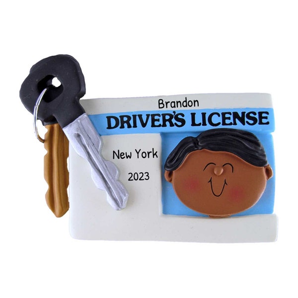 Personalized New Driver Ornament 2024, Drivers License Ornament, Driver's License Black Male Ornament, New Driver Ornament, Gift For Him