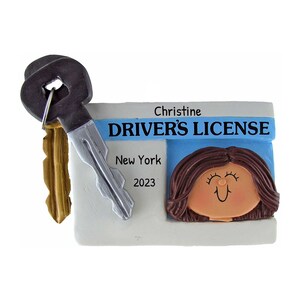 Nieuw bestuurderornament, gepersonaliseerd ornament 2023, ornament rijbewijs, kerstornament, autoornament, gratis aanpassing, cadeau