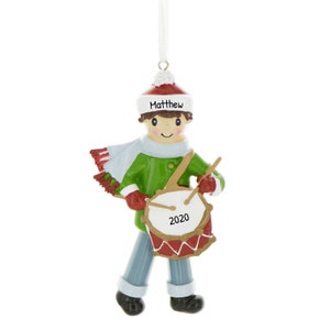 Personalized Little Drummer Boy Ornament, Drum Ornament, Gifts for Drummer, Musical Instrument Ornament, Snare Drum Ornament, Drummer Gift