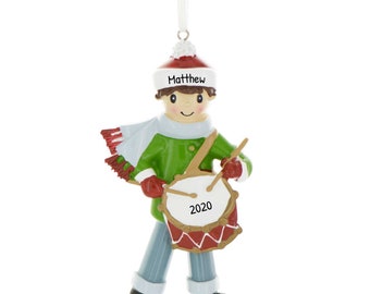 Personalized Little Drummer Boy Ornament, Drum Ornament, Gifts for Drummer, Musical Instrument Ornament, Snare Drum Ornament, Drummer Gift