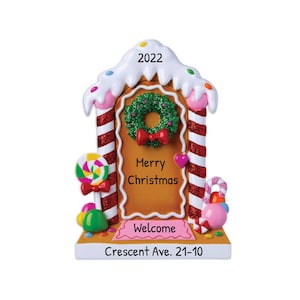 Personalized Gingerbread House Ornaments for Christmas Tree - Gingerbread New House Ornament - Door - Free Customization with Gift Box