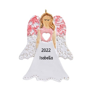 Personalisierte Engel Ornamente für Weihnachtsbaum - Schutzengel Geschenke, Engel wacht über Sie - Aquarell Engel - Kostenlose Anpassung