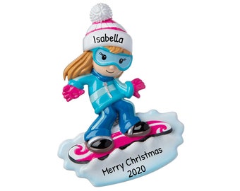 Personalized Girl Snowboard Ornament, Snowboarding Gifts, Christmas Ornament, Gifts For Snowboarders, Custom Ornament, Best Gifts Under 30