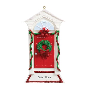Personalized New Apartment Ornament 2023 - First Christmas In New Home Ornament - Red Bow Door - Free Customization