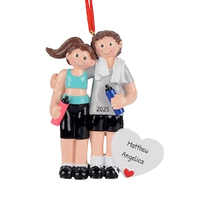 Workout Couple Ornament, Personalized Fitness Ornament, Gym Ornaments, Crossfit Ornaments, Custom Ornaments, Sports Ornament, Couple Gift
