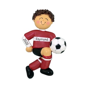 Boy Soccer Ornament With Ball