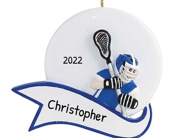 Gepersonaliseerde lacrosse-ornamenten voor kerstboom - lacrosse kerstornament, lacrossecadeaus - lacrossebanner - gratis aanpassing