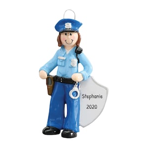 Personalized Police Christmas Ornament - Police Officer Ornament - Female Police Officer Ornament - Free Customization