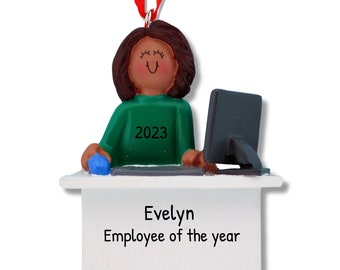 African American Ornament, Black Woman Figurine, Personalizable Trinket, Ethnic Ornament, Afrocentric Keepsake, Employee of the Year Gift