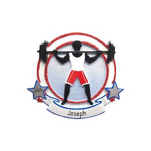 Personalized Weight Lifting Ornaments for Christmas Tree, Workout Ornament, Weight Lifter Ornament, Lifter Men Ornament, Activewear Ornament