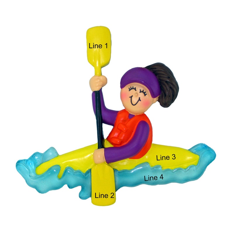 Canoe Ornament Personalized Canoeing Ornament Gift for Kayaker,Lake Camping 2.5x3.75 Custom Kayak Ornament Kayaking Christmas Ornament