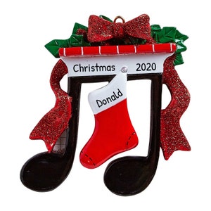 Personalized Music Ornaments for Christmas Tree - Choir Ornament, Music Teacher Ornament - Stocking - Free Customization