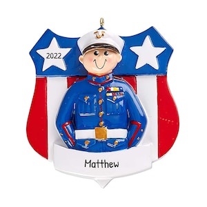 Personalisierte USMC Ornamente, Vaterländische Ornamente, Marinekorps Ornament, Individuelle Initialen Ornament, USA Ornament, Vaterländisches Geschenk