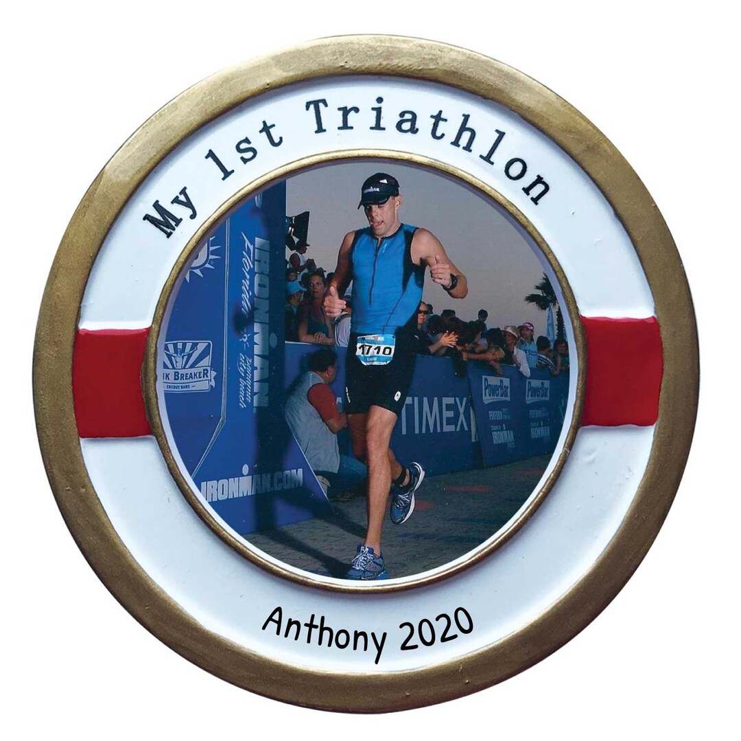 Personalized Triathlon Ornament Photo Frame 2023, Ironman Ornaments, Picture Frame Ornaments for