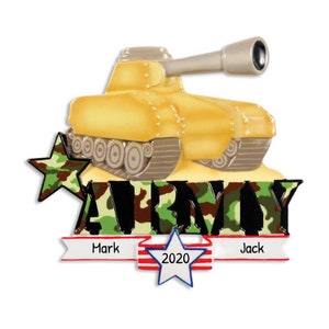 Personalized Army Christmas Ornaments 2023 - Army Ornament, Deployment Ornaments - Army Tank - Free Customization