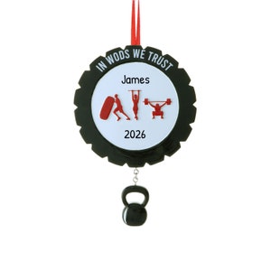 Personalized Weight Lifting Ornaments, Workout Ornament, Weight Lifter Ornament, Christmas Ornament, Workout Ornament, Gym Ornament, Fitness