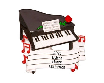 Personalized Instruments Ornaments - Black Piano Ornaments Piano Ornament Grand Piano Christmas Ornament - Free Customization