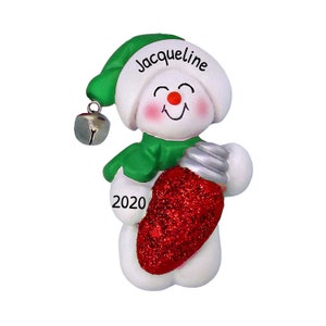 Personalized Snowman Christmas Ornament, Kids Xmas Decoration, Custom Snowman Ornament, Handmade Snowman Ornament, Christmas Tree Decoration