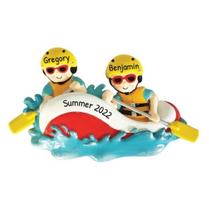 Personalized First Christmas Ornament Couple 2023 - White-Water Rafting Couple Ornament - Free Customization