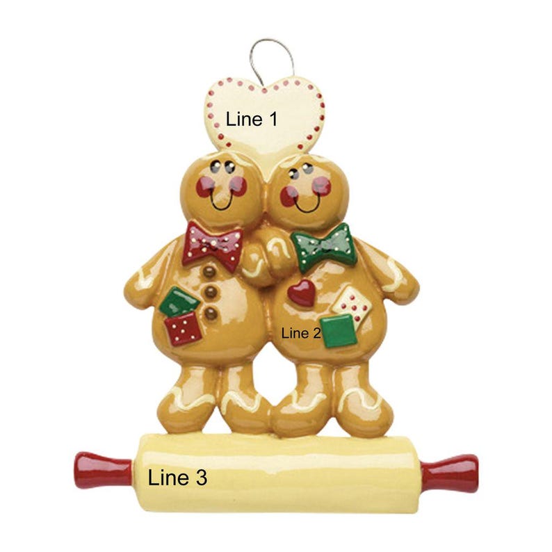 Décorations de Noël personnalisées pour couple, décoration de biscuits en pain d'épice, décoration de gâteau pour couple, décoration en pain d'épice, décoration de cadeau des fêtes image 2
