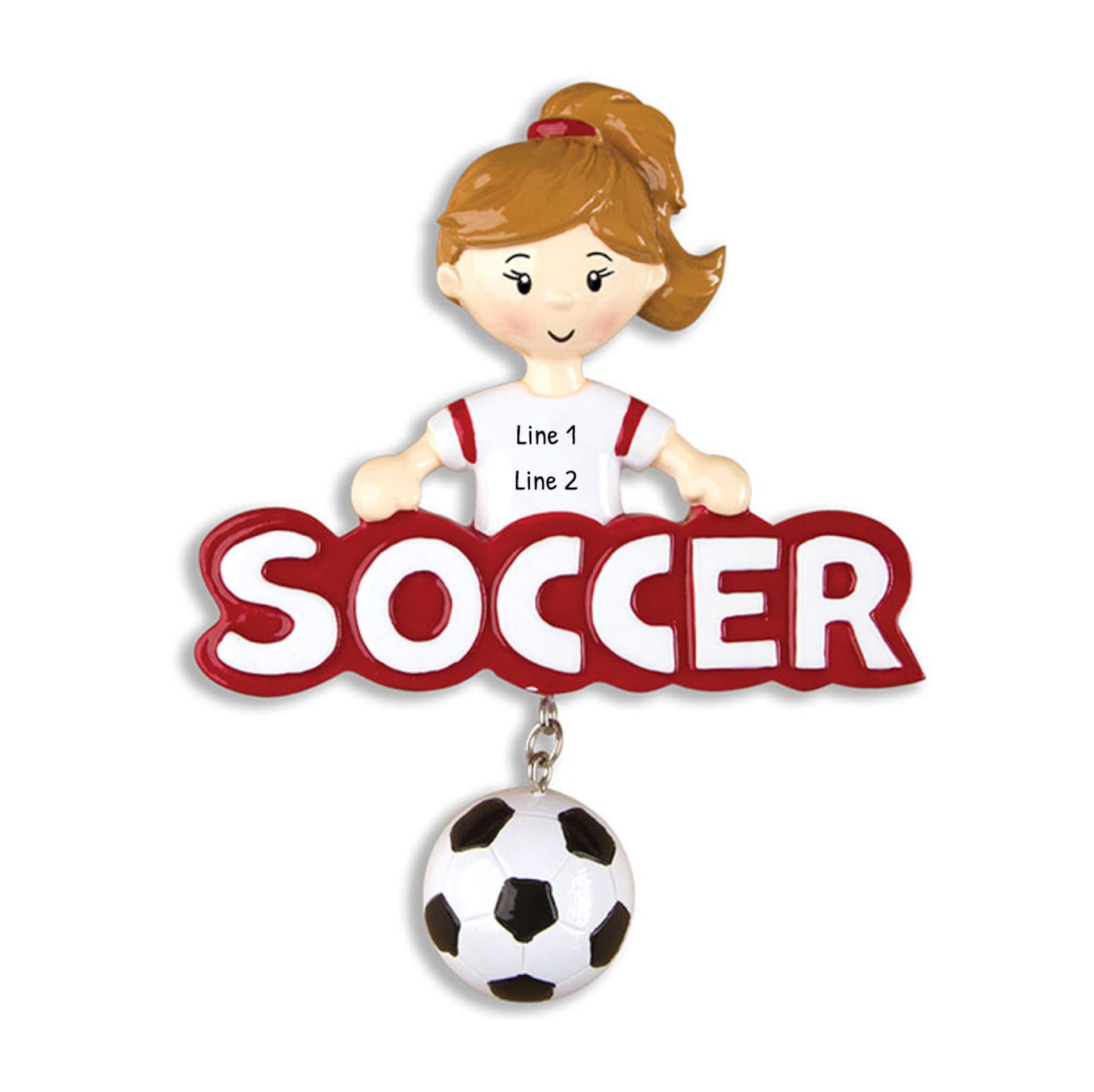 Personalized Soccer Player Girl Ornament Soccer Christmas Etsy