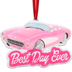Personalized Christmas Car Ornament 2025 - Custom Ornament Princess Car Character Ornaments Pink Car Christmas Ornaments for Girls
