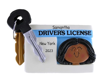 Personalized New Driver Ornament 2024, Drivers License Ornament, Driver License Black Female Ornament, New Driver Gift, Black Women Ornament