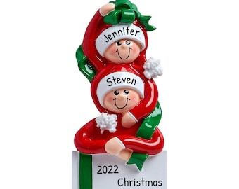 Enfeite de Natal personalizado para casais, enfeite para casais com ninho vazio, decoração de árvore de Natal, enfeite de Natal para casais, primeiro Natal