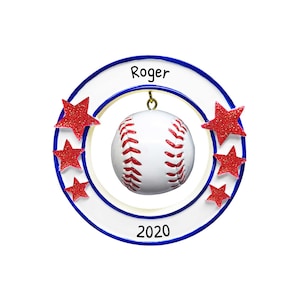 Personalized Baseball Ornament 2023 - Sports Ornaments, World Series Ornament, Coach Ornament - Baseball Circle - Free Customization