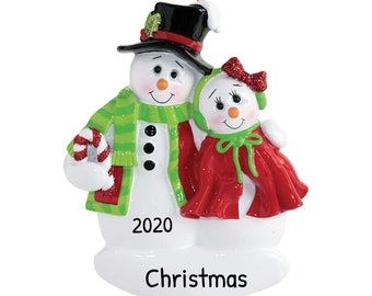 Personalized Christmas Ornaments For Couples - Couple Snowman Ornaments Christmas Ornaments For Couples - Free Customization