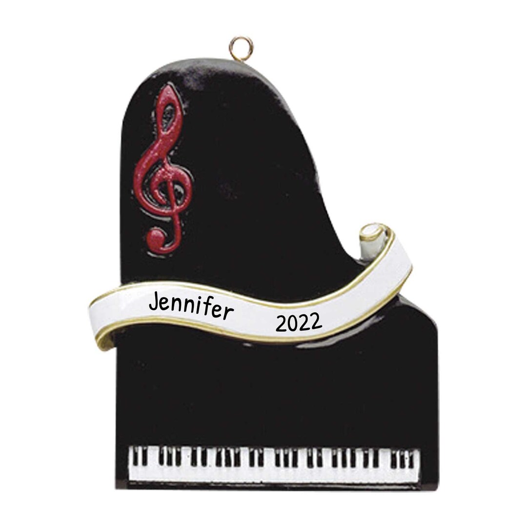 Personalized Instruments Ornaments Piano Christmas Ornament Red Treble