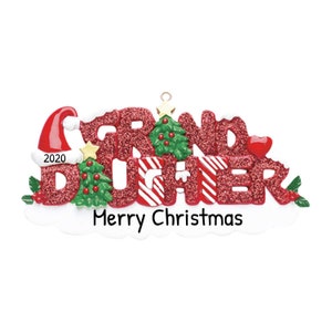 Adorno navideño personalizado para niños: adorno con letras para nietas, adornos con purpurina para nietas: personalización gratuita