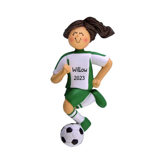 Girl Soccer Ornament With Free Personalization
