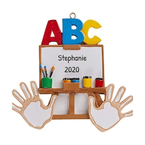 Personalized Kindergarten Christmas Ornaments 2023 - Kindergarten Ornament, Teacher Ornaments, School Ornament - ABC - Free Customization