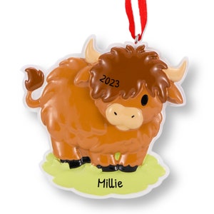Highland Cow Ornament, Kerstornament, Koe Ornament, Boerderij Kerst Decor, Highland Cow Gift, Farm Ornament, Koe Cadeau, Vakantie