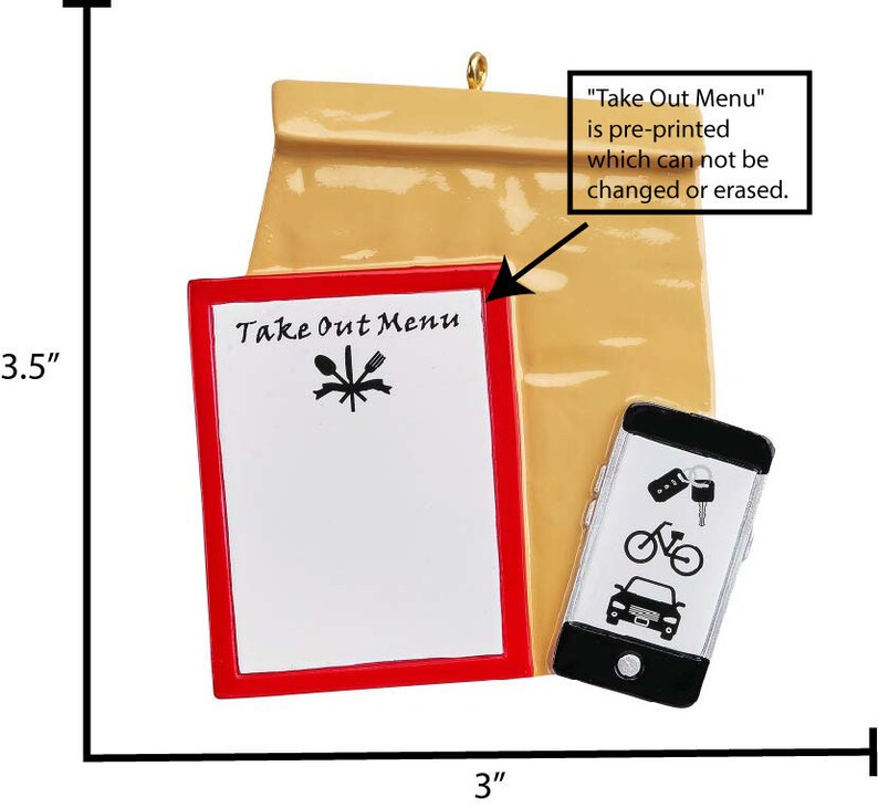 Personalized Take Out Ornament - Thumbnail 3