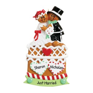 Personalized Wedding Ornament, Gingerbread Wedding Cake Ornament 2024, Just Married Ornament, Marriage Ornament, His And Hers Ornament
