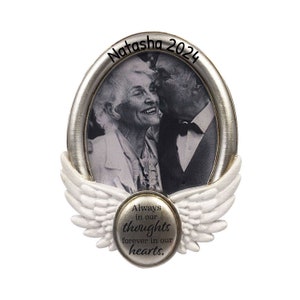 Personalized Memorial Ornament, Angel Wings Picture Frame Ornament, In Loving Memory, Loss of Loved One, Custom Ornaments, Photo Frame